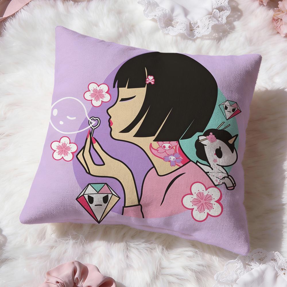 hot anime t-Tokidoki Cushion Cover Premium Comfort Reversible Pillow Cove -Two in One Design for Any Room & Car Interior