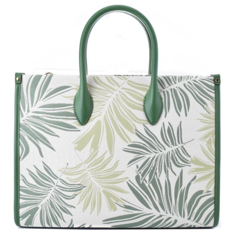MICHAEL KORS Mirella Artificial Leather Palm Leaf Jacquard Handbag, Tote Bag Medium Women's Multicolor 35S4G7ZT2U