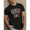 European Sizes Men's Psychedelic Dachshund Graphic T-Shirt - Vibrant Geometric Design, Casual Summer Short Sleeve Crewneck, Soft Polyester Fabric