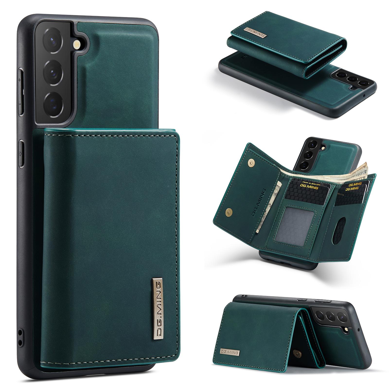 

DG.MING M1 Series for Samsung Galaxy S24+ Case Magnetic Wallet Leather Coated PC+TPU Cover Green