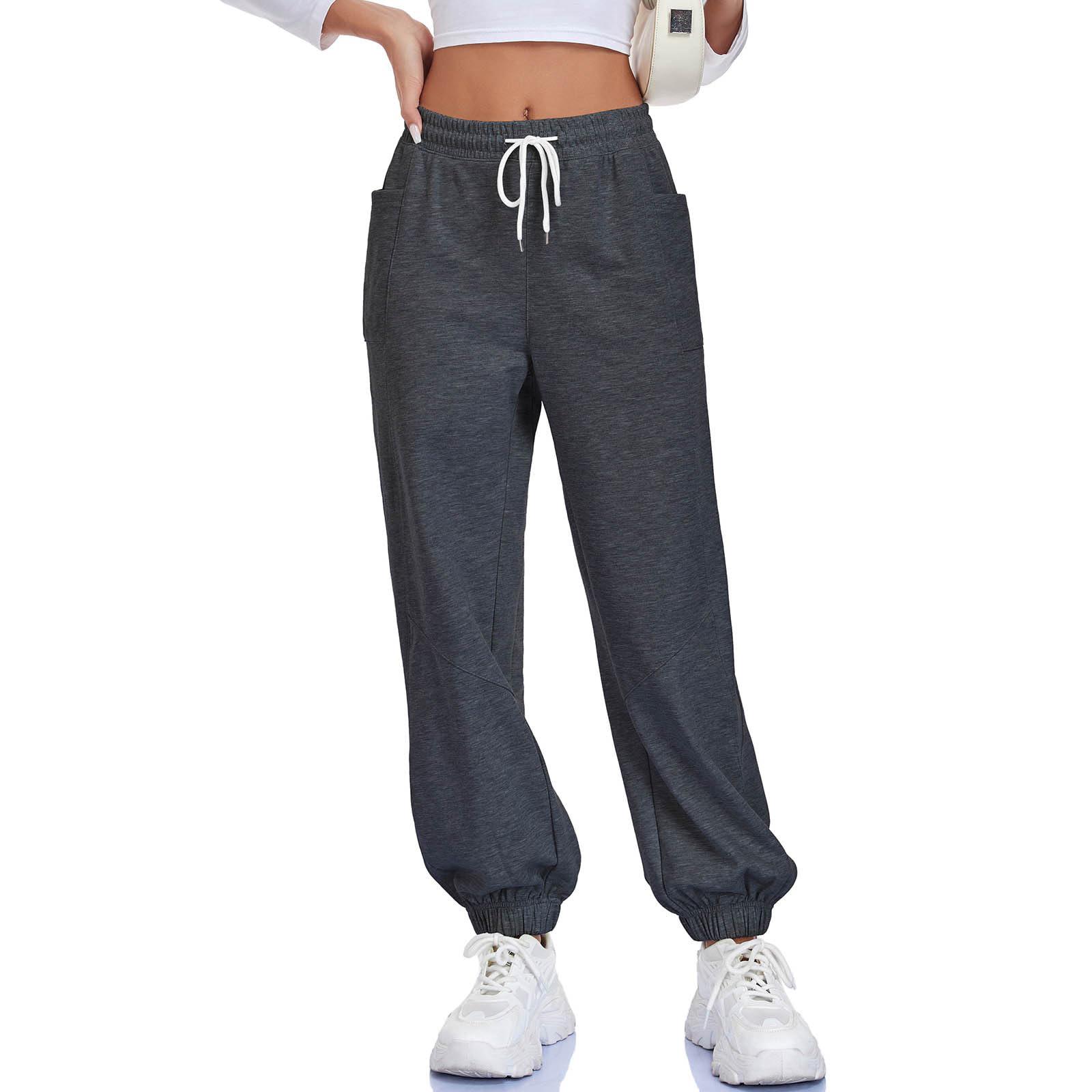 

Женские спортивные штаны с высокой талией, джоггеры, брюки на кулиске, низ S