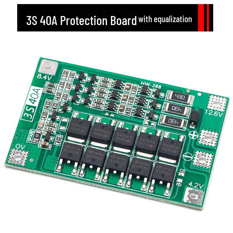 40A/60A Balanced Enhanced Lithium-Ion Battery Charger Protection Board for 3/4 Series, Electric Drill Compatible