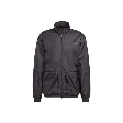 Logo Loose Fit Stand Collar Long Sleeve Jacket Men's Black