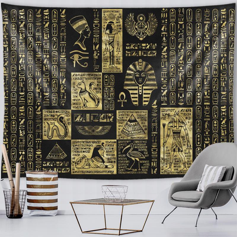 Home Old Culture Retro Wall Decoration Ancient Egypt Tapestry Mystical Symbols Tapestry Wall Hanging Cloth