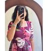 Women Designer Printed Cotton Midi Gown Kurta Party Wear Top Tunic Kurti Dress