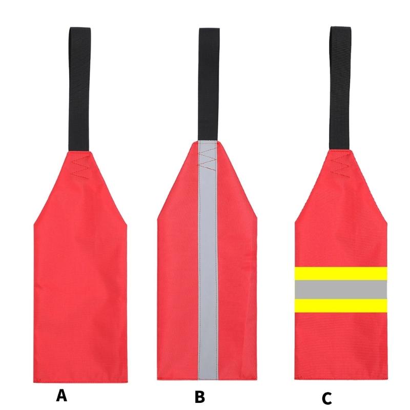 2 Bright Red  Warning Flags with Reflective for Boats  and Outdoor