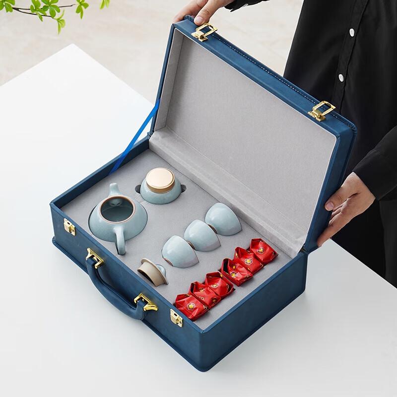 

Zhuijia Original Ru Kiln Ceramic Tea Set Gift Box