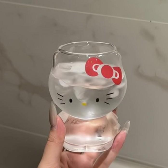 [Hello Kitty] Retro Glass Cup 3P Set / Lilfant Hello Kitty Curly Dishwasher-Safe Stainless Steel Cup