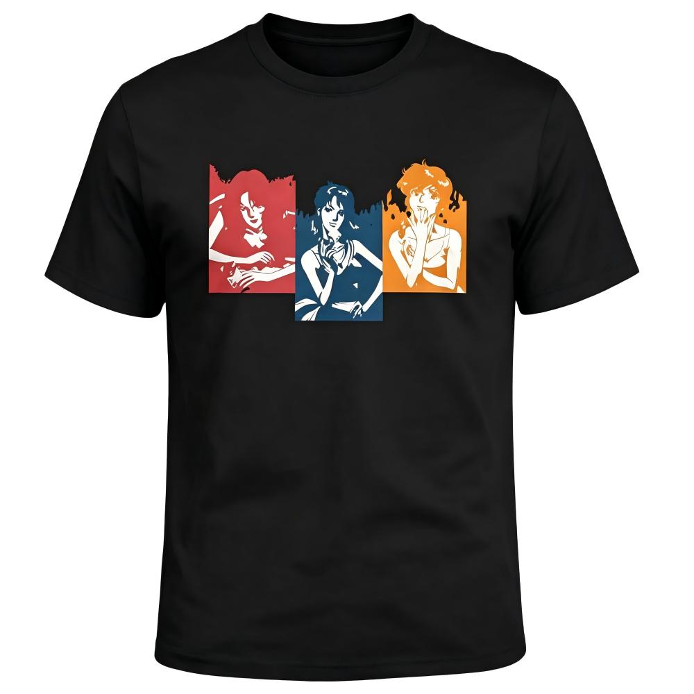Men's Cat's Eye Retro Anime Three Sisters Graphic T-Shirt