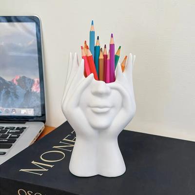 Vinyl Figure Office Desk Pen Holder Multi Functional Decorative Vase Holder  Foyer Decoration
