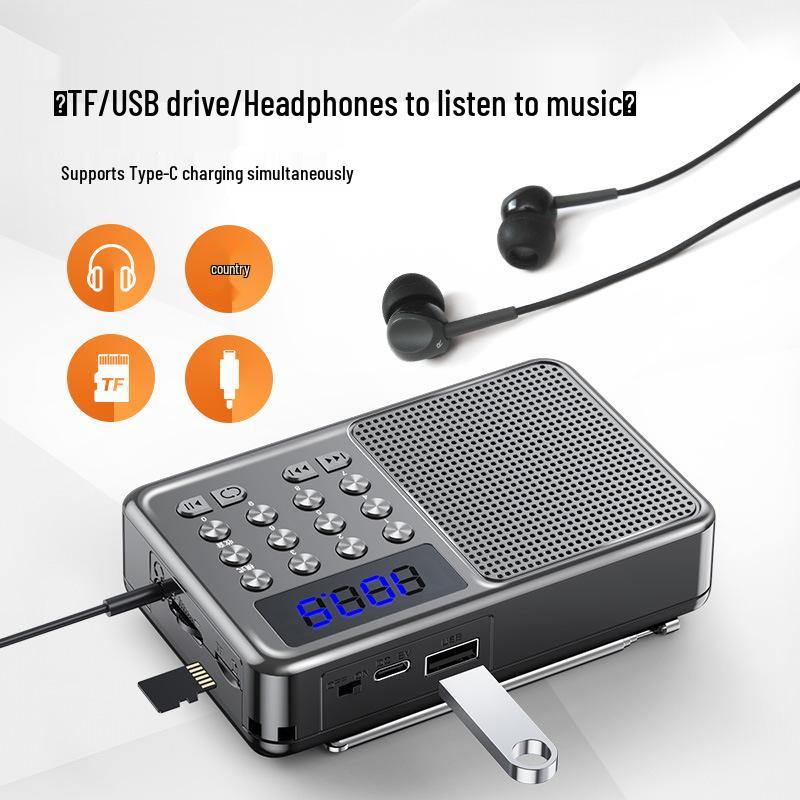 Portable Wireless Bluetooth Speaker with Radio & Card Slot for Seniors