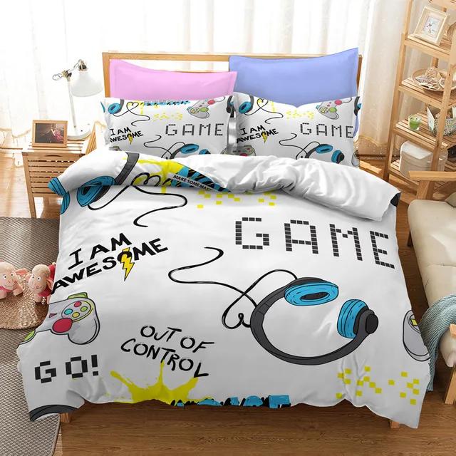 3d Digital Gamer Bedding Set Quilt Cover With Pillowcases Twin 2/3Pcs Video Game Comforter Cover Full Queen King Double Size