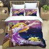 2026 Nové 3D tištěné Roztomilé kreslené postavičky ze Zvonilky (Rapunzel) povlak na peřinu a povlak na polštář, sada povlečení, vhodná do chlapeckého i dívčího pokoje