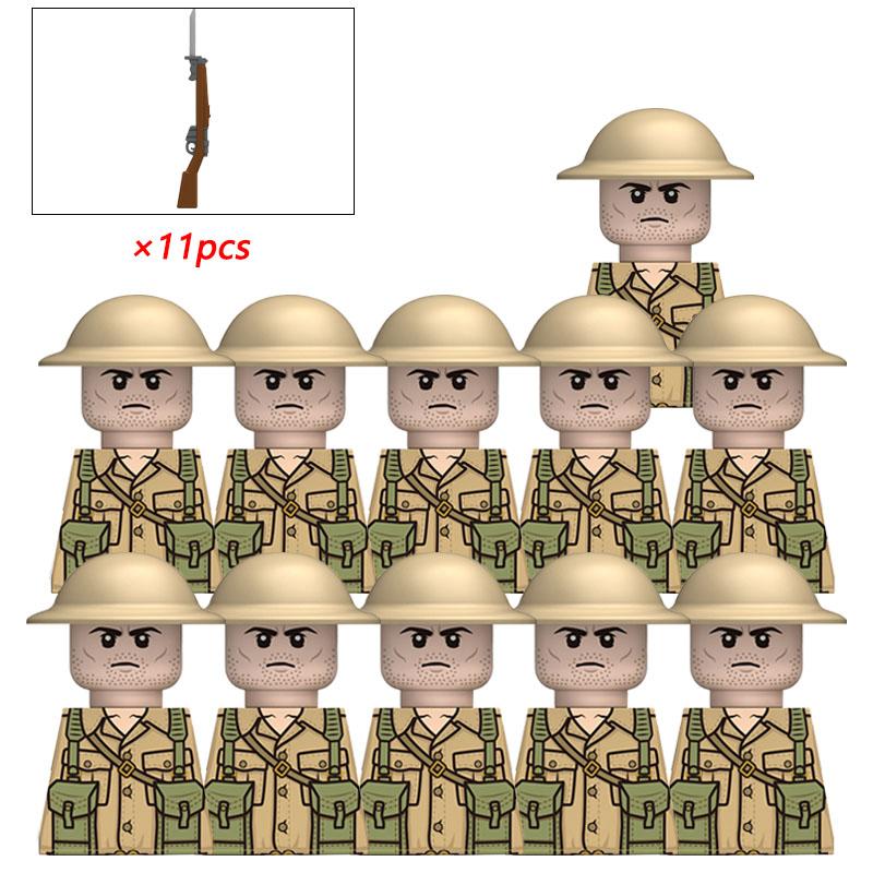 

Военный Солдат Вторая мировая война Фигурки Армии Строительные блоки Шлем Оружие Аксессуары Дети для Игрушки Подарки