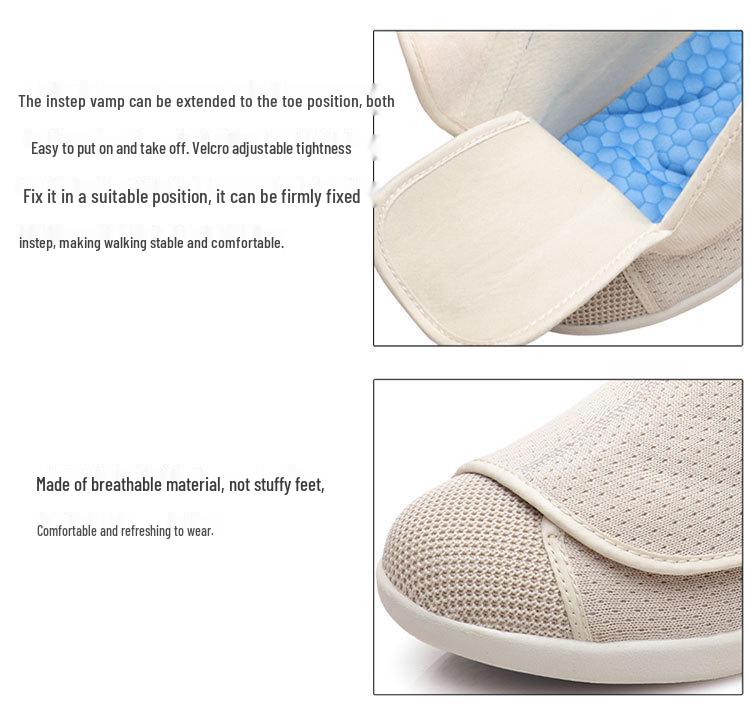 Unisex Plus Size Breathable Non-Slip Walking Shoes for Wide and Swollen Feet