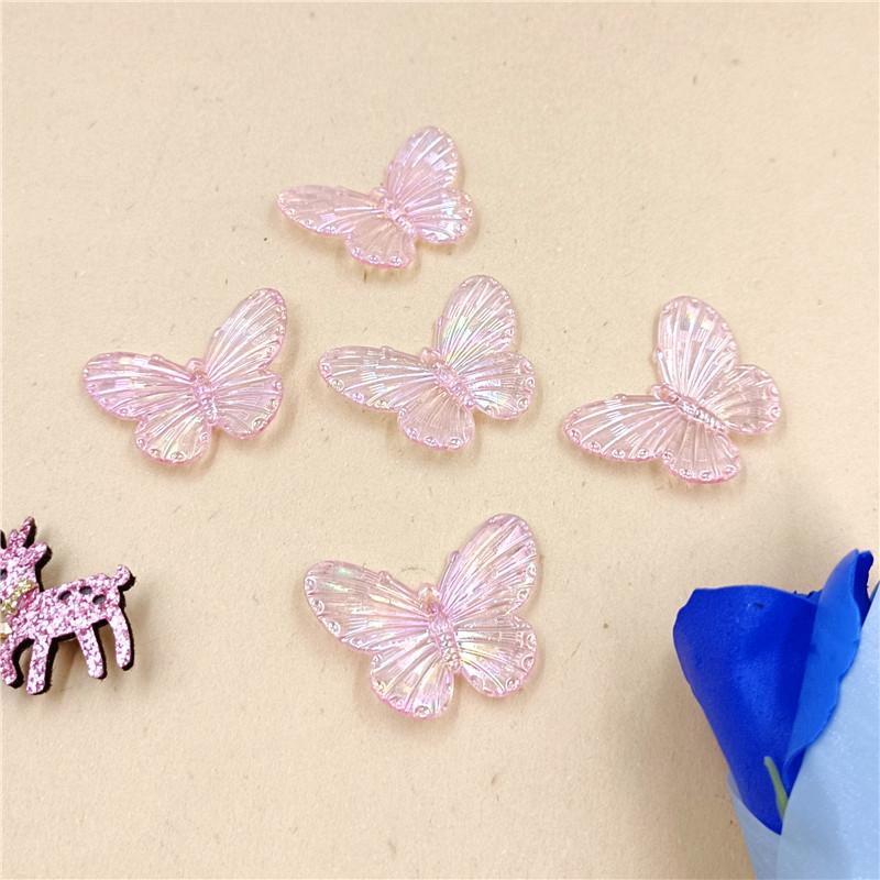 30Pcs 40*30mm Laser Color Single Hole Butterfly Pendant Creative AB Color Beads DIY Accessories for Jewelry Making