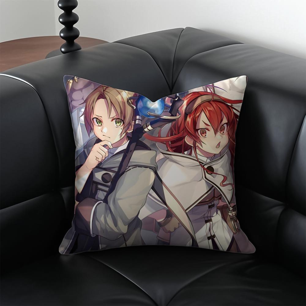 

Anime MMushoku Tensei Cushion Cover Pillow Case Antidustmite Invisible zipper silky plush cushion 30X30cm