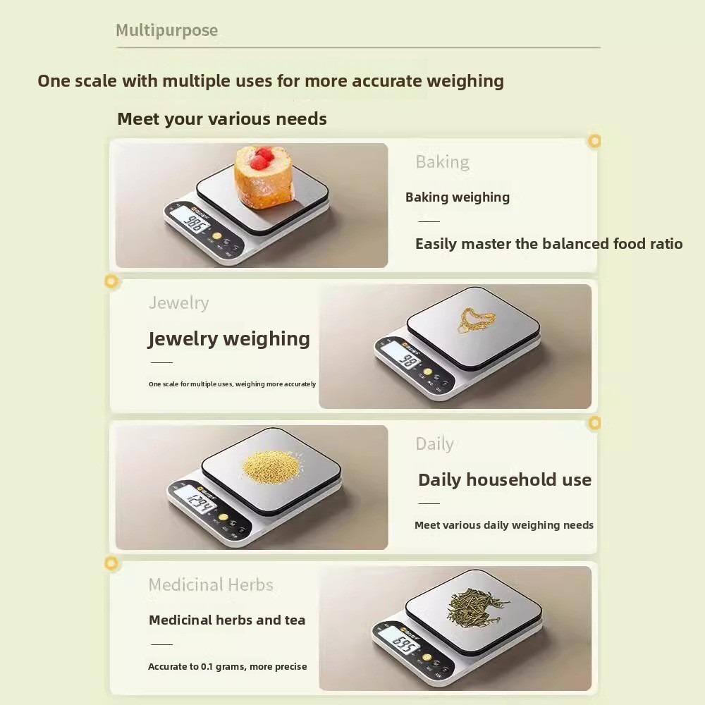 Small Electronic Scale Gram Scale Electronic Scale High Precision Kitchen Scale Baking Precision Household Commercial Food Scale Small Scale