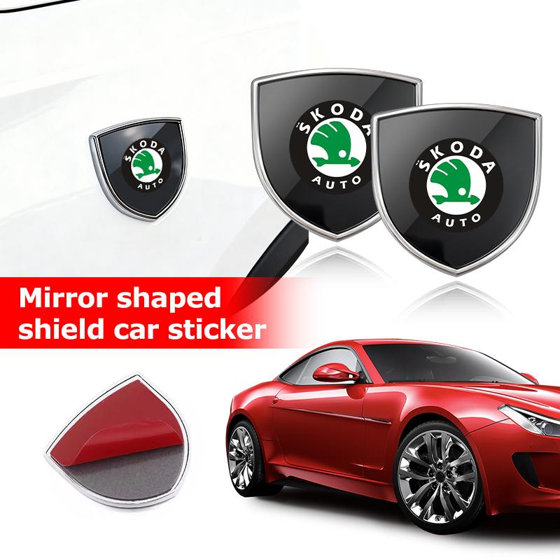 3D Metal Styling Body Fender Decoration Shield Stickers For Skoda Fabia Kamiq MK1 Superb Scala Enyaq-iV MK3 VisionS Yeti
