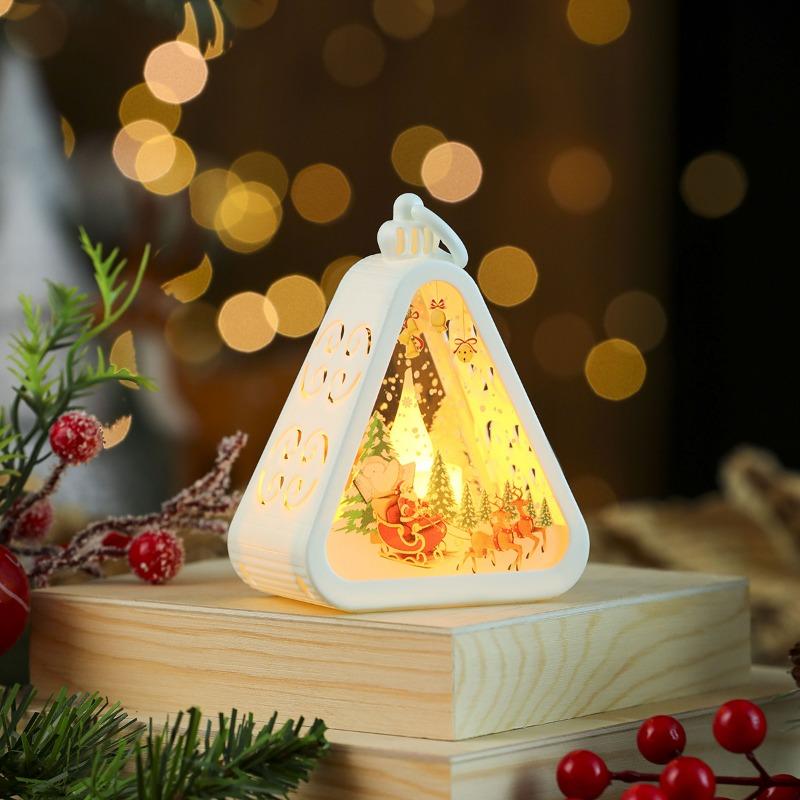 

Рождественские украшения, Ретро ночники, Светящиеся подарки, Настольные украшения, Печатные лампы-свечи White deer cart