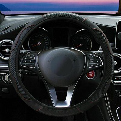 Universal-Lenkradbezug aus Leder und Kohlefaser für Sport, hochwertiges Auto-Lenkradbezug-Innendekor-Zubehör