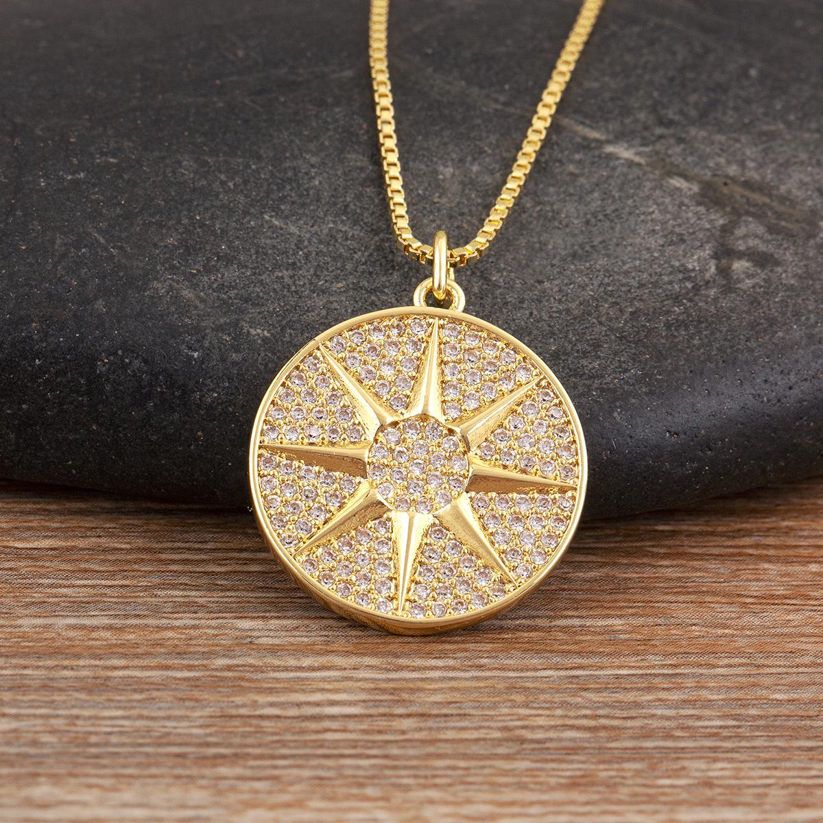 

Nidin New Arrival Sun/Love Heart Shape Light Luxury Pendant Necklace Pave Shiny Crystal Zircon Women s Party Jewelry Gifts