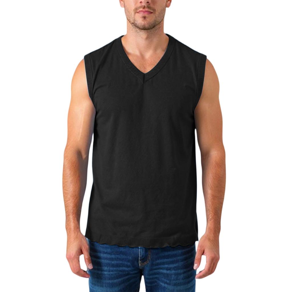 Herren V-Ausschnitt Verdickte Strick Ärmellose Pulloverweste