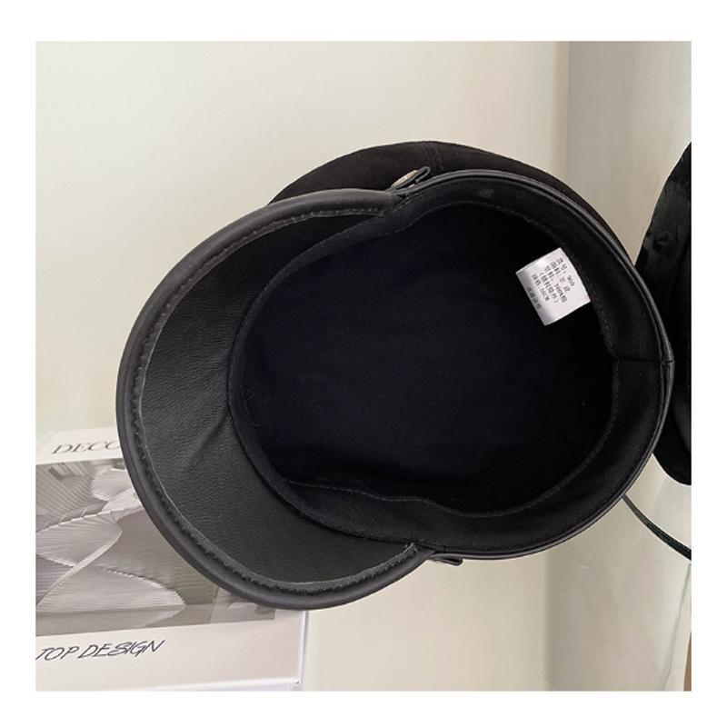 Nou 2022, primăvară, toamnă, iarnă, pălărie elegantă pentru femei, pălării militare, șapcă din piele naturală, șapci plate, vintage, din piele de oaie