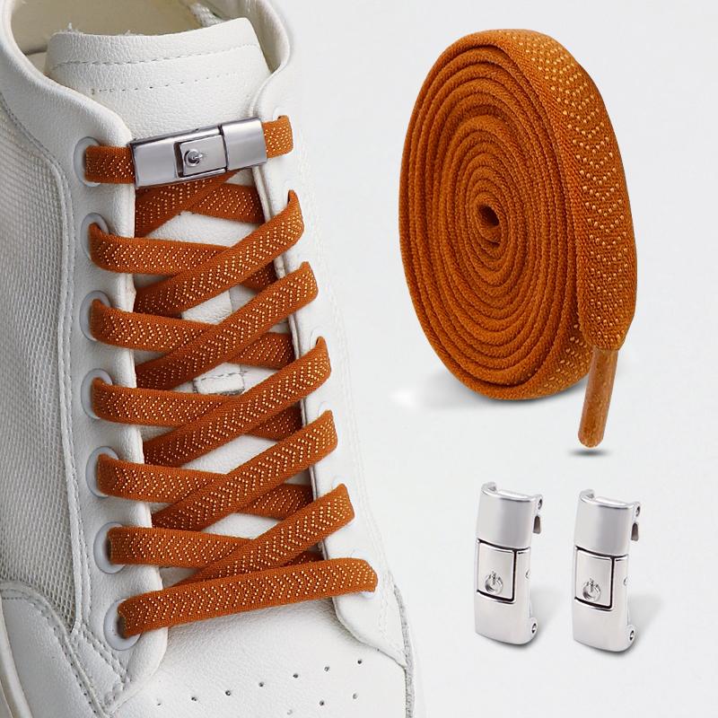 Ein-Knopf-Schnürsenkel ohne Binden, Schnellverschluss Faulenzer-Schnürsenkel, Strapazierfähige elastische Ersatzschnüre für Sneaker & Freizeitschuhe 1 Paar/2 Paare