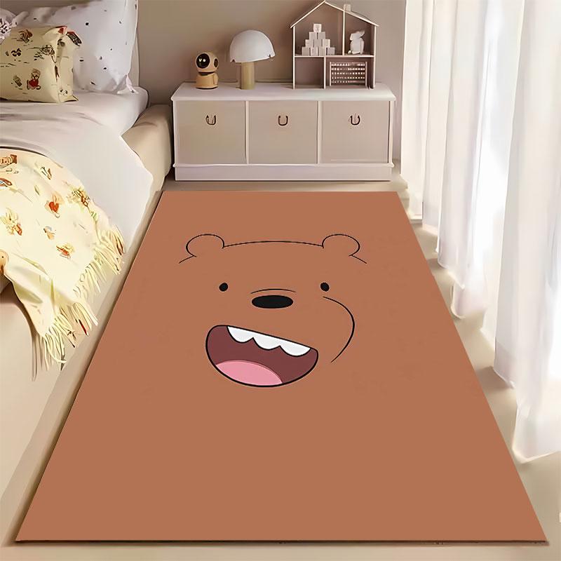 Cute Cartoon Bear Face Carpet suitable as a non-slip mat for the living room or bedroom sofa