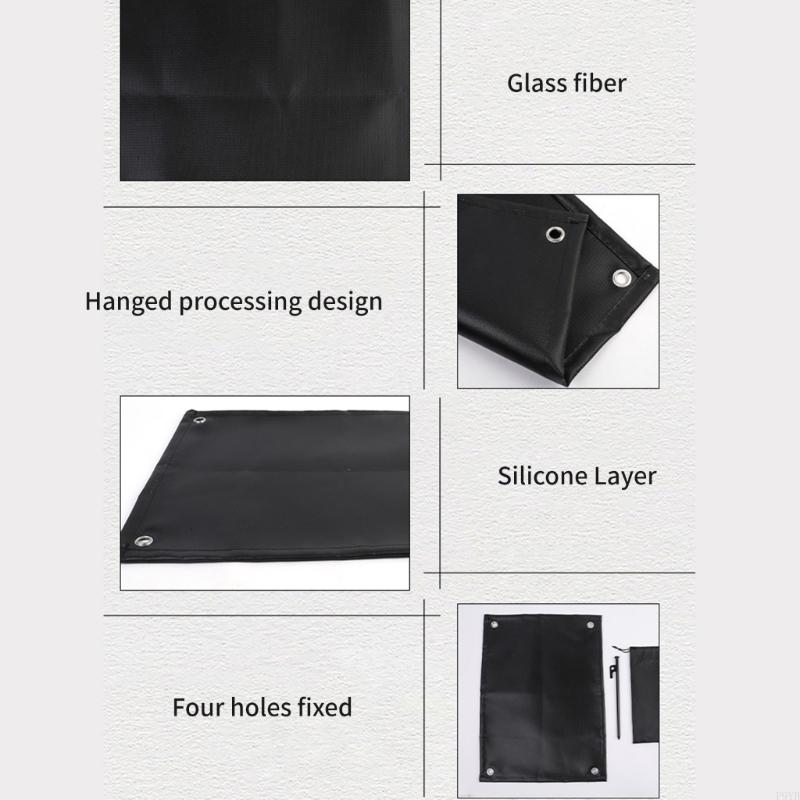 Fireproof Cloth Floor Protector Foldable Flame Retardant Mat Heat Resistant Blanket for BBQ and Outdoor Activity Use