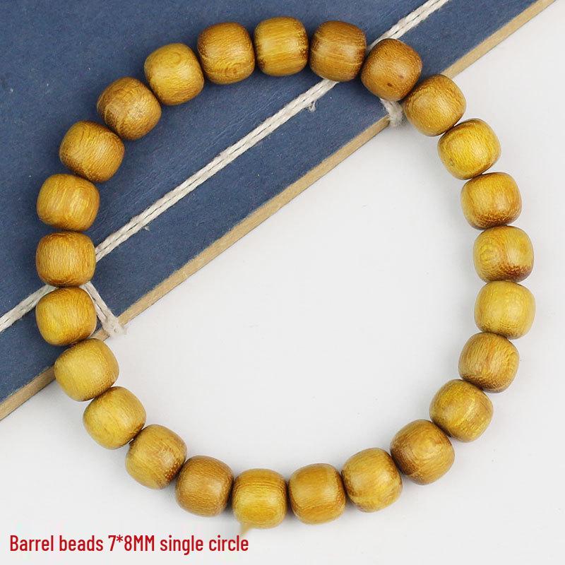 Zhemu 2.0 Gelbes Sandelholz Buddhistisches Perlenarmband (108 Perlen) für Männer und Frauen