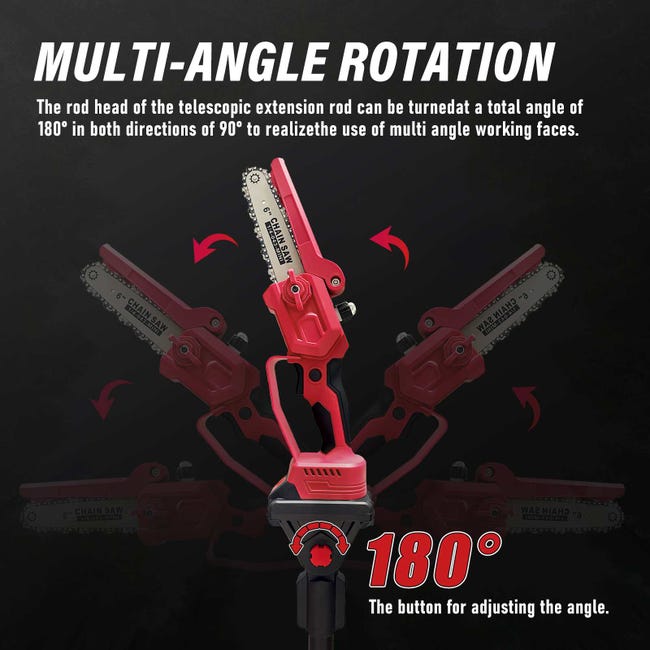 4-in-1 Multifunctional Electric Saw, 21V Brushless, with Telescopic Aluminum Pole and 6" Chain for Garden Use