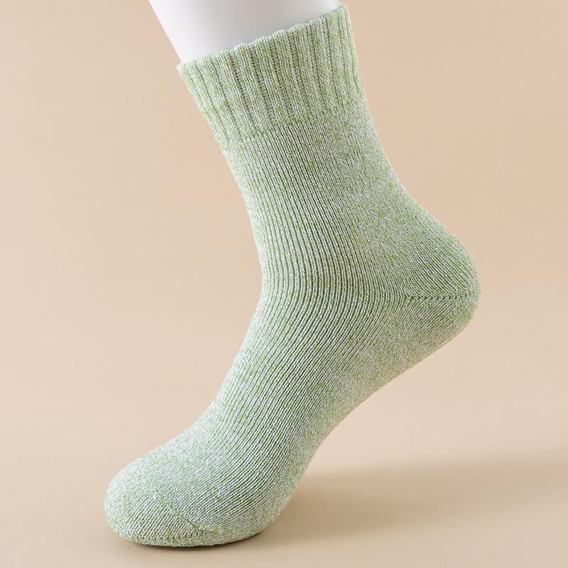 Terry Plus Velvet Thick Warm Unisex Mid-Tube Socks - Solid Color for Autumn and Winter