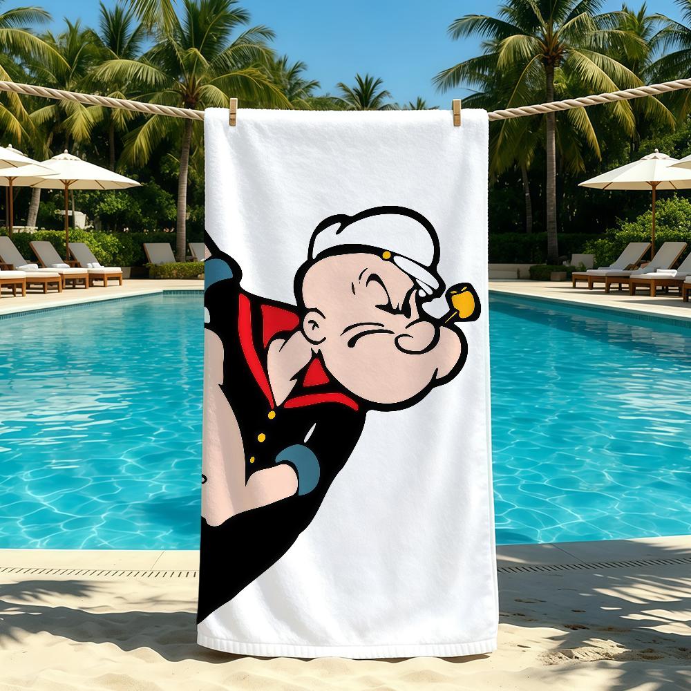 P-Popeye-ES Animation Towel For Outdoor Camping Beach Towel Super Absorbent Quick-Drying Summer Towel