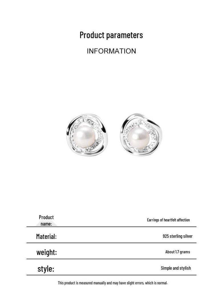 Irregular Pearl Stud Earrings for Women - 925 Sterling Silver Valentine's Day Gift