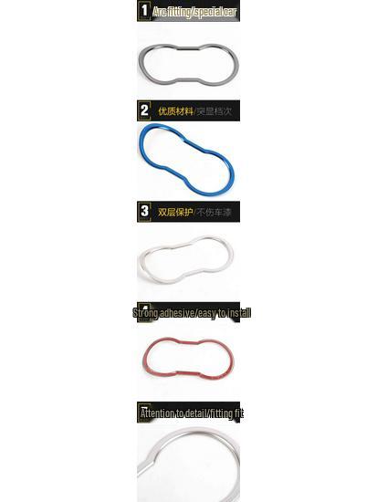 Porte-gobelet MG ZS Acier Inoxydable Anneau Brillant Console Accoudoir Autocollant