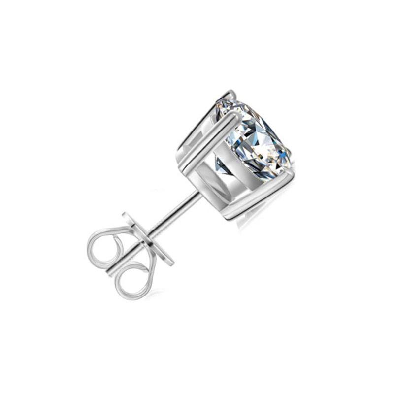 Cercei Rotunzi cu Diamante 3-8mm 1 Pereche Argint Casual Bărbați Femei Simpli Stud de Ureche Pentru Petrecere Cadou cu Piatră Prețioasă