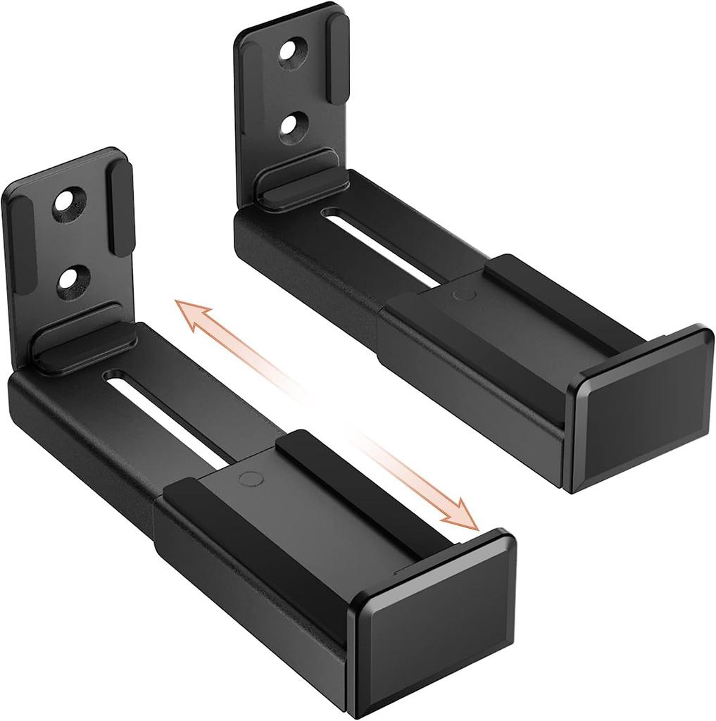 WORLDLIFT Universal Soundbar Mounting Bracket, 15kg Weight Capacity, Small Wall-Mounted Speaker Bracket, Adjustable Depth 90-154mm, Detachable and