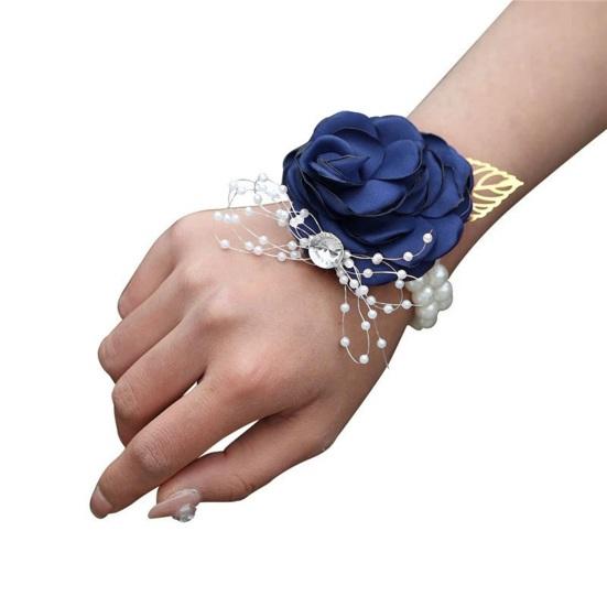 Yousheng Rose Wrist Corsage Boutonniere Fine Workmanship Rhinestone Corsage Elegant Wedding Flower Accessories