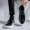 Fashion 2025 Spring Autumn New Designer Men's Dress Shoes Fashion Business Formal Bright Face Patent Leather Black Brock Shoes for Men