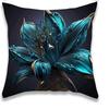 Teal and Gold Floral Pillowcase DesignSuitable for Sofa Car Bedroom Decorative Cushion Cover Pillow Cover