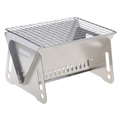 Draagbare Roestvrijstalen BBQ Grill Houtskool Opvouwbare Kaart Grill Buiten Kleine BBQ Tool Voor Kamperen Picknicks Wandelen Feest