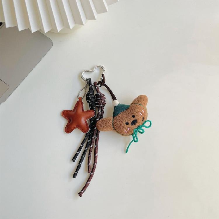 Delightful Plush Bear Bag Charm Cartoon Keychains For Women and Girls Stylish Bag Pendant Cute Car Accessories Decors