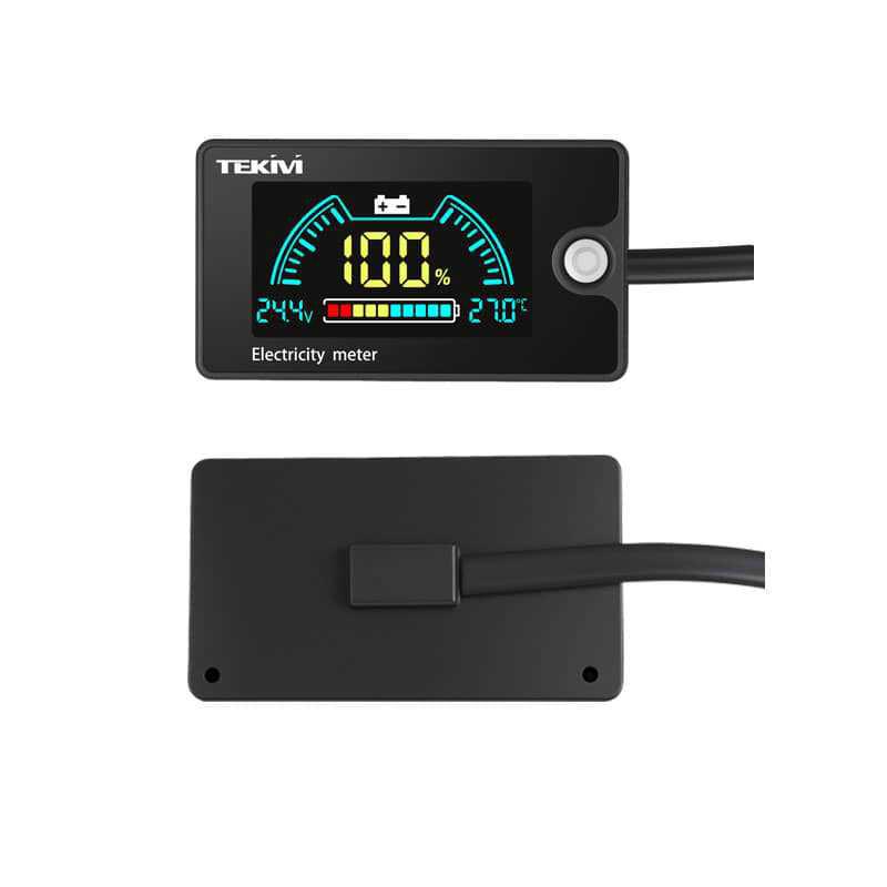 1 Set Lifepo4 Blei-Säure Lithiumbatterie DC8-100V Batteriekapazitätsanzeige mit Temperaturalarm LCD-Bildschirm Stromzähler