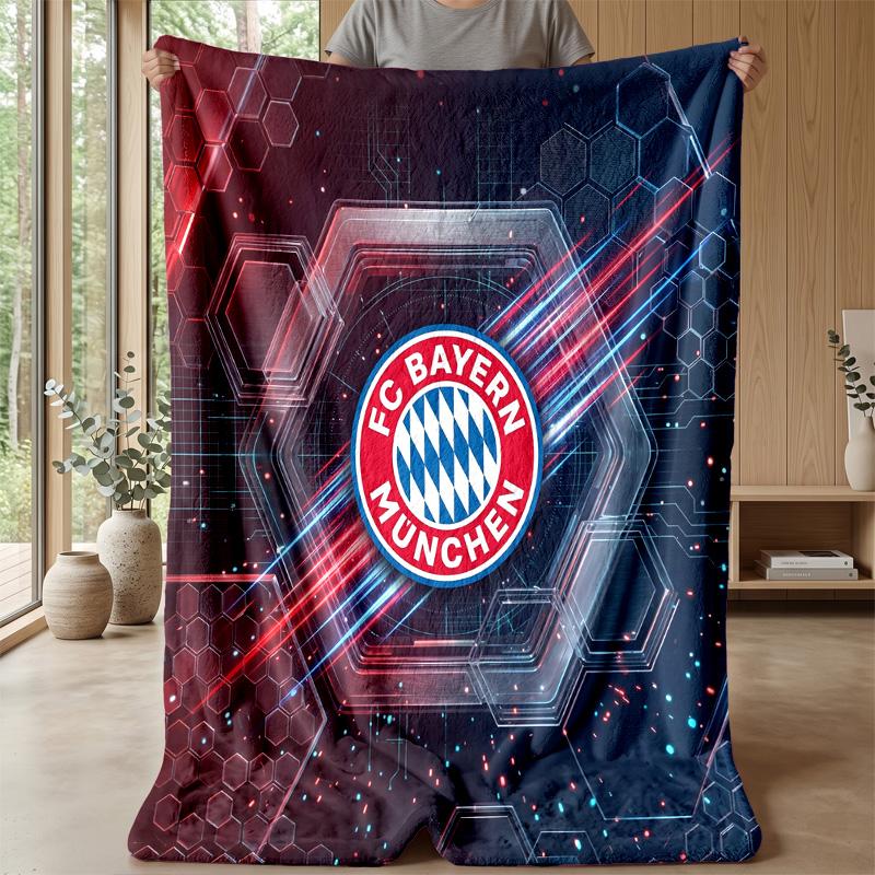 Bayern Munich Theme Blanket Soft Flannel Blanket Plush Throw Blanket Cozy Sofa Bed Blanket for Home Decor