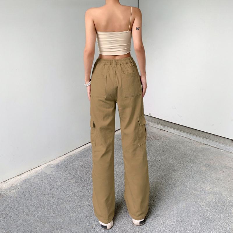 Low Waist  Wide leg trousers Vintage Loose Streetwear Baggy Jeans Women High Street Cargo Pants Women Casual Straight Trousers