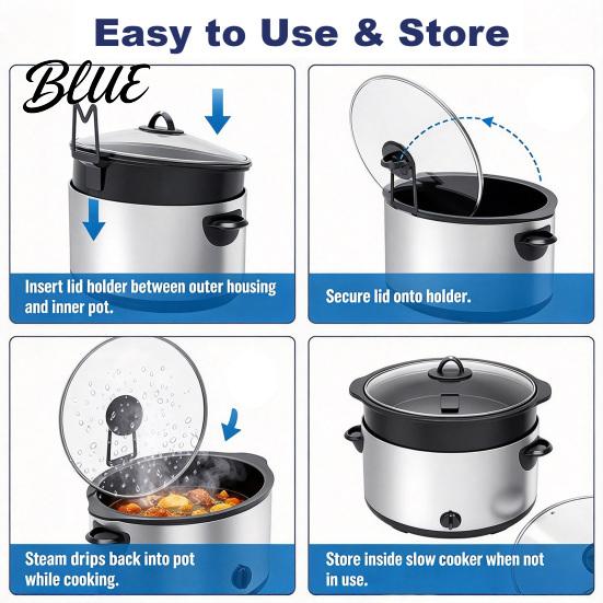 Kitchen Countertop Storage Pot Stand Holder Universal Cooker Lid Rack Slow Hands Free Sturdy Support