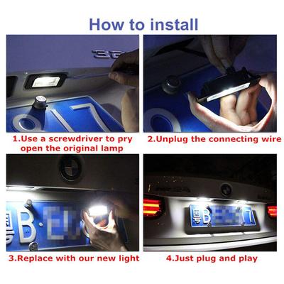 LED License Number Plate Lights For Ford Fiesta C-Max Focus Mondeo Galaxy S-Max Car Lights Automobiles, Parts & Accessories