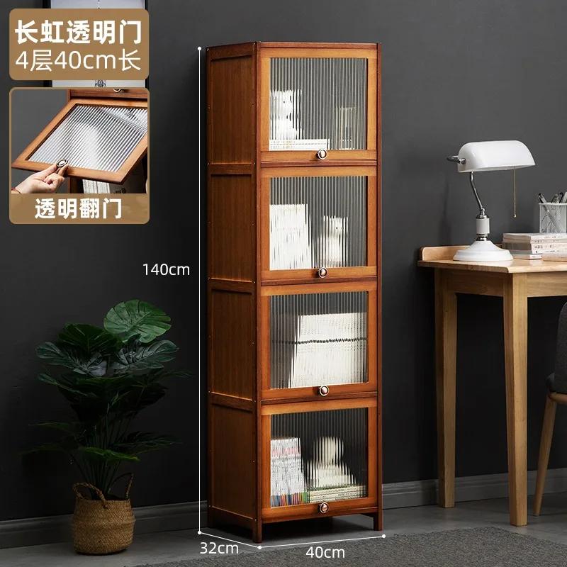 Bamboo Doors Bookcase Nordic Display Organizer Sideboards Bookcase Minimalist Storage Etagere Rangement Furniture For Livingroom